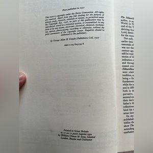 First Edition Tolkien The Silmarillion, First UK Edition, First Printing